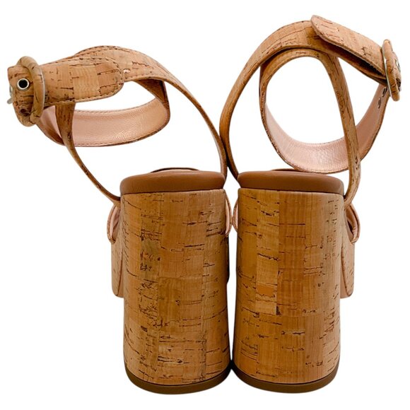 AGL Natural Cocoa Siesta Summer Cork Wedge Sandals - Picture 5 of 8